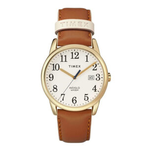 Brown Gold Leather Strap Watch