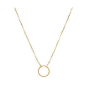 Gold Full Moon Circle Necklace