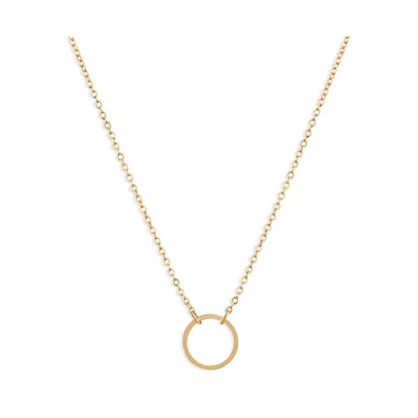 Gold Full Moon Circle Necklace