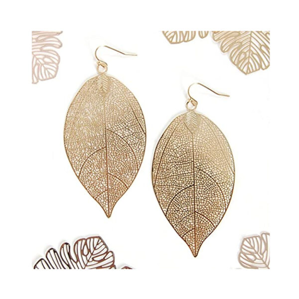 Gold Leaf Drop Earrings