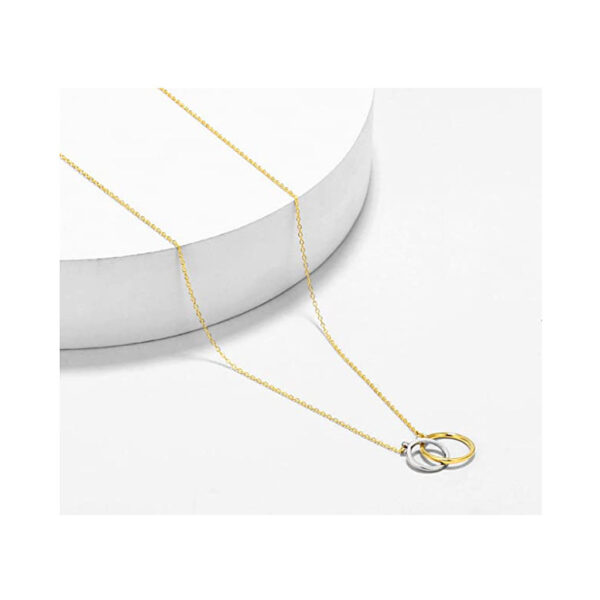 Silver Gold Intertwined Circle Necklace