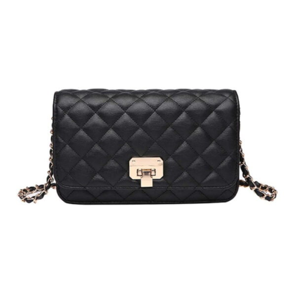 Black Quilted Chain Crossbody Bag