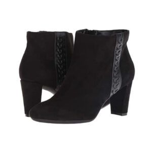 Black Suede & Leather Ankle Boots
