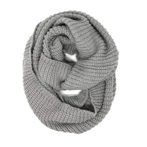 Grey Soft Knit Infinity Scarf