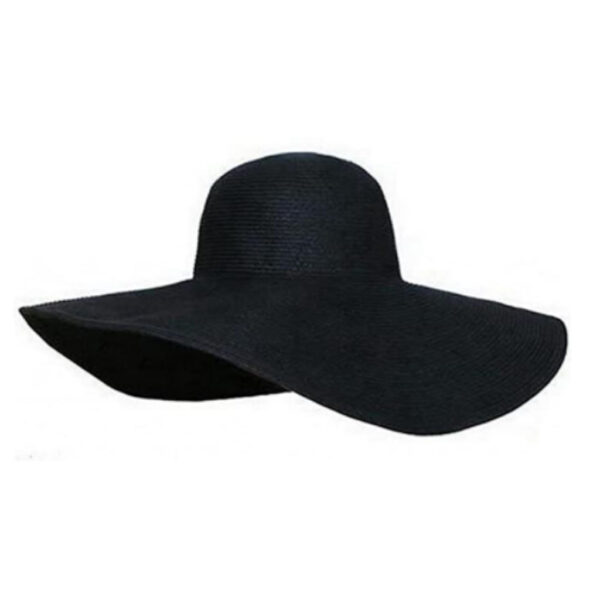 Large Black Wide Brim Hat